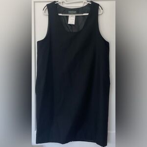 Harve Benard Vintage Black Sleeveless Wool Sheath Dress 12P FLAWED